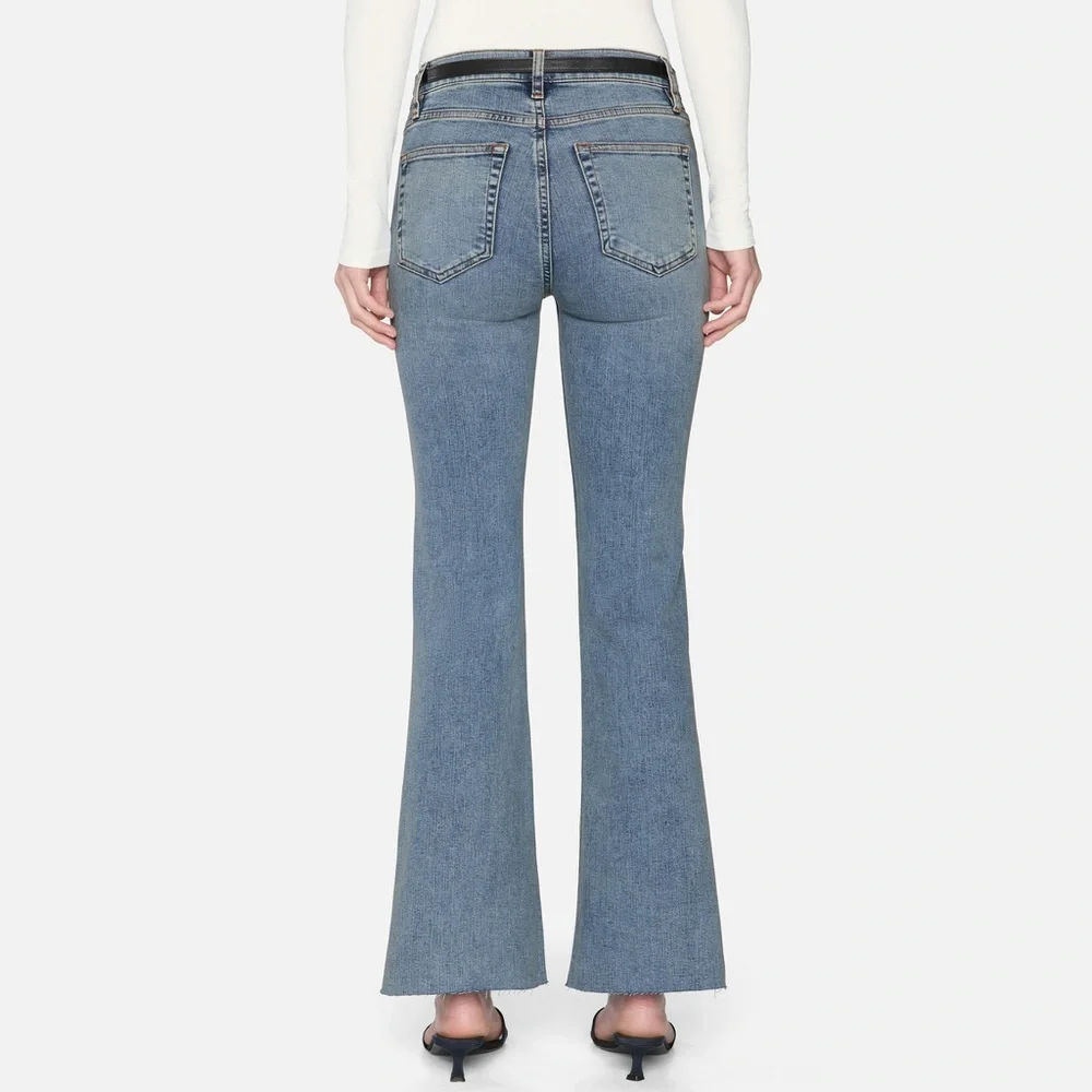 Frame Denim Jeans Icon‎ Flare Raw Hem Wide Leg Sz 24 - Picture 8 of 16